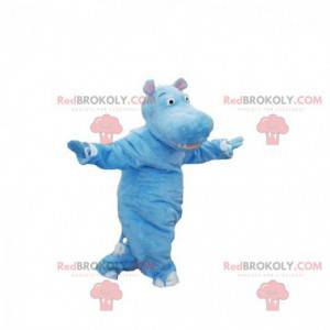 Blauw nijlpaard mascotte. Reus nijlpaard - Redbrokoly.com